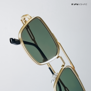 Ironline - Green Gold Squared Aviator Sunglasses - RB2678GG