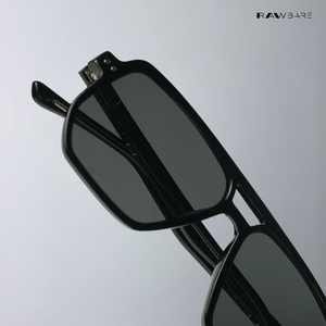 Amritsar Aura - Carbon Storm Geometric Aviator Sunglasses - RB2585