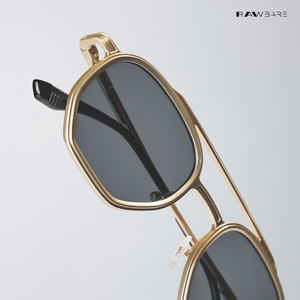 Aeri - Black Gold Hexagon Sunglasses - RB2677BG