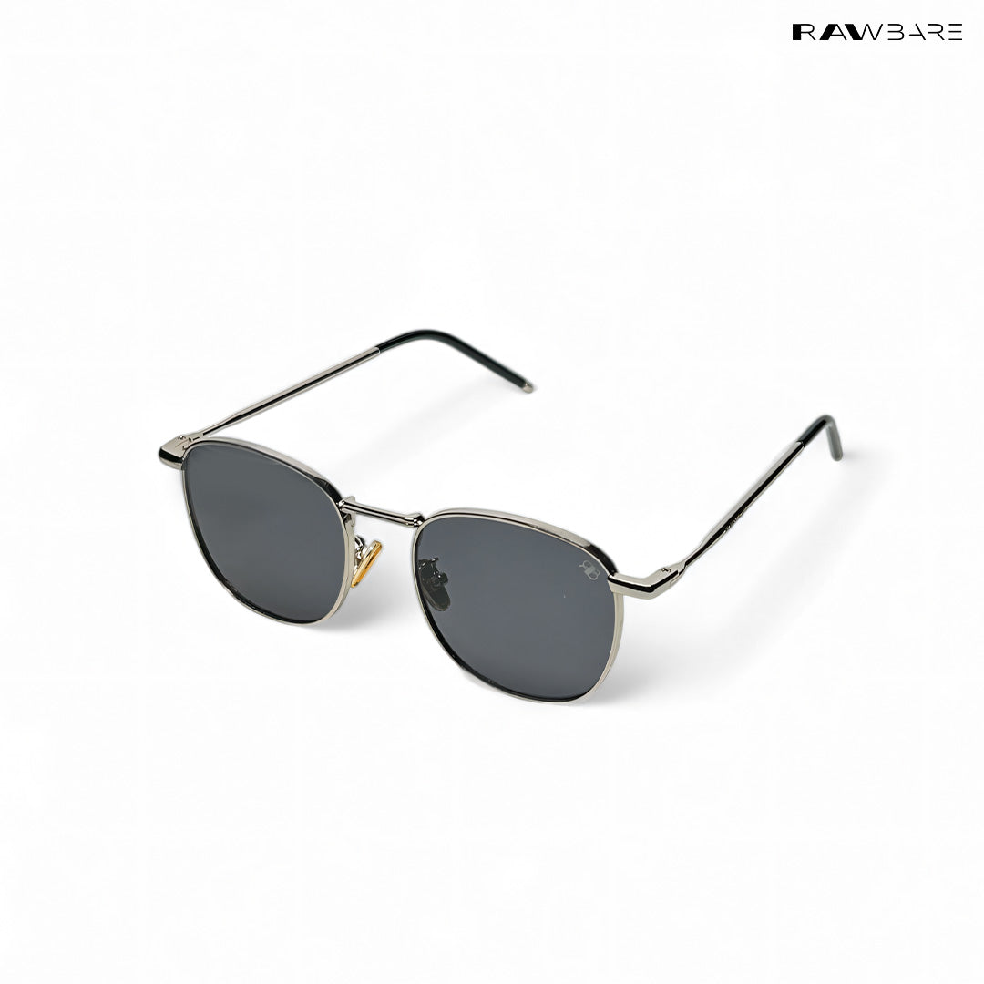 Metal Glint - Silver Black Square Sunglasses - RB2436