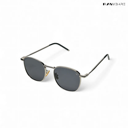 Metal Glint - Silver Black Square Sunglasses - RB2436