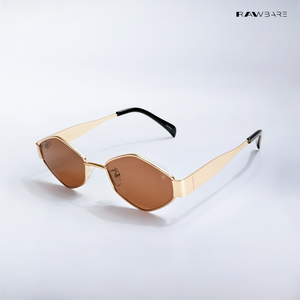 Astral Edge - Brown Gold Hexagon Sunglasses - RB2630