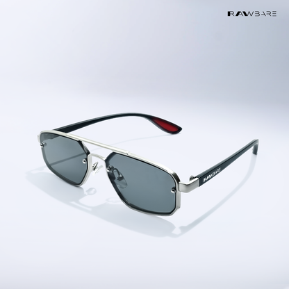 Ion - Silver Black Hexagon Sunglasses - RB2689
