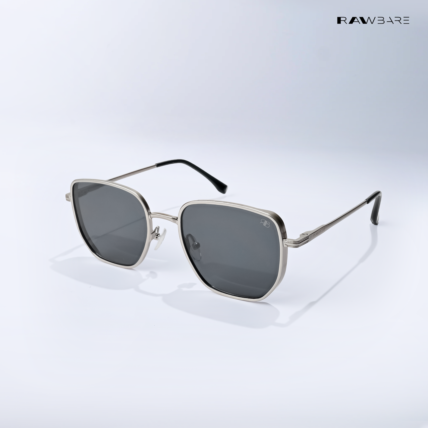 Cinq - Silver Black Square Aviator Sunglasses - RB2681SB