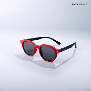 Mini Maven - Poppy Red Kids Polarized Wayfarer Sunglasses - RBK2501