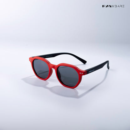 Mini Maven - Poppy Red Kids Polarized Wayfarer Sunglasses - RBK2501