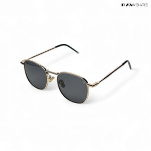 Metal Glint - Black Gold Square Sunglasses - RB2433