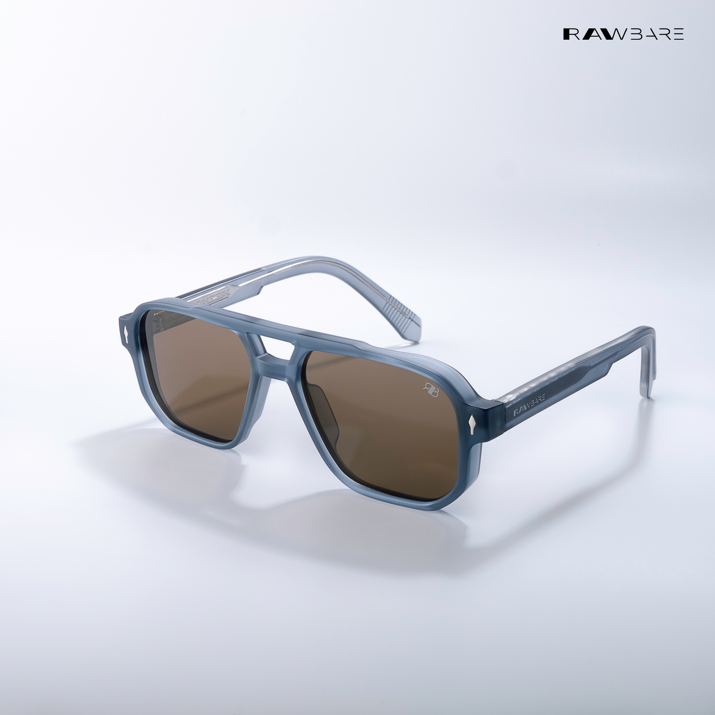 Glare - Denim Walnut Rectangle Sunglasses - RB2325