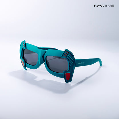 Shade Hacker - Pixel Flame Kids Polarized Angular Shield Sunglasses - RBK2531