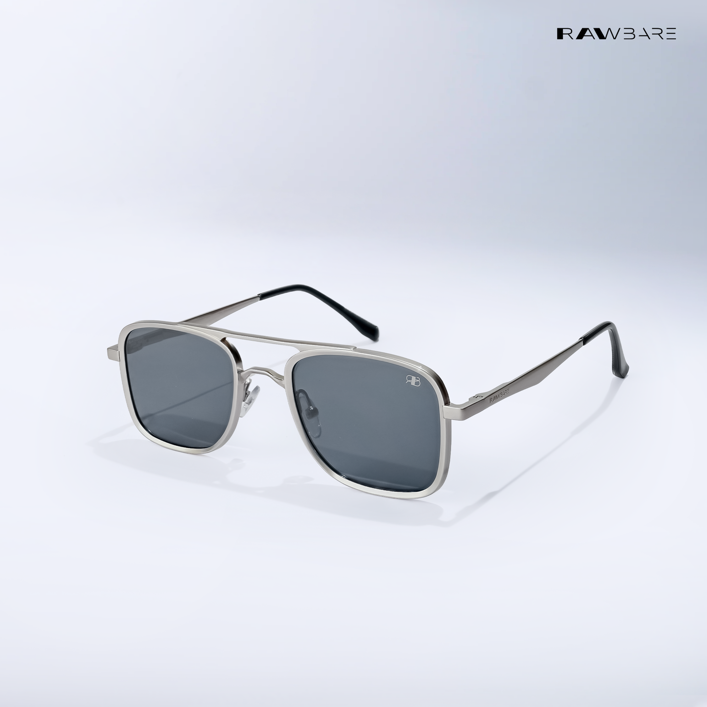 Oxxo - Silver Black Square Aviator Sunglasses - RB2684SB
