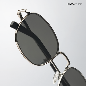 Metal Glint 2.0 - Silver Black Square Sunglasses - RB2632