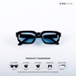Vintage Cube - Blue Black Polarized Rectangle Sunglasses - RB2439