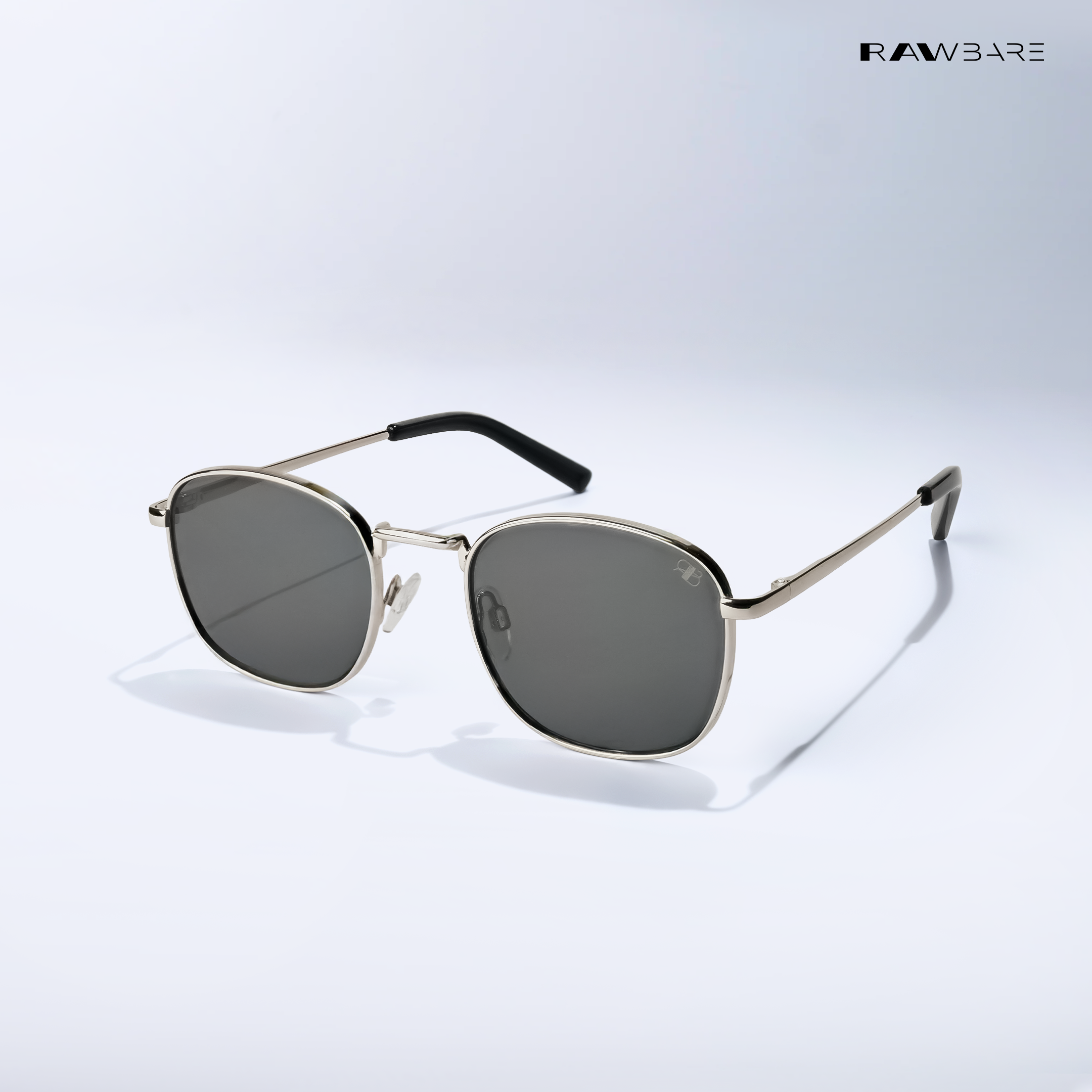 Metal Glint 2.0 - Silver Black Square Sunglasses - RB2632