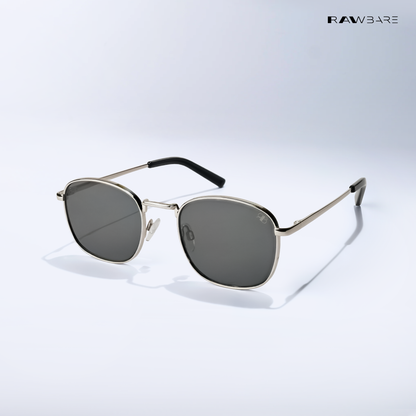 Metal Glint 2.0 - Silver Black Square Sunglasses - RB2632