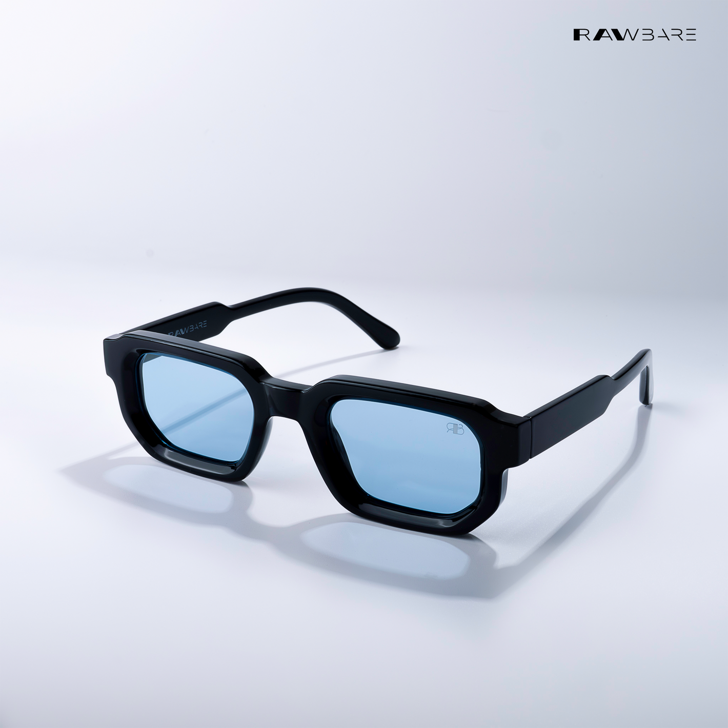 Vintage Cube - Blue Black Polarized Rectangle Sunglasses - RB2439