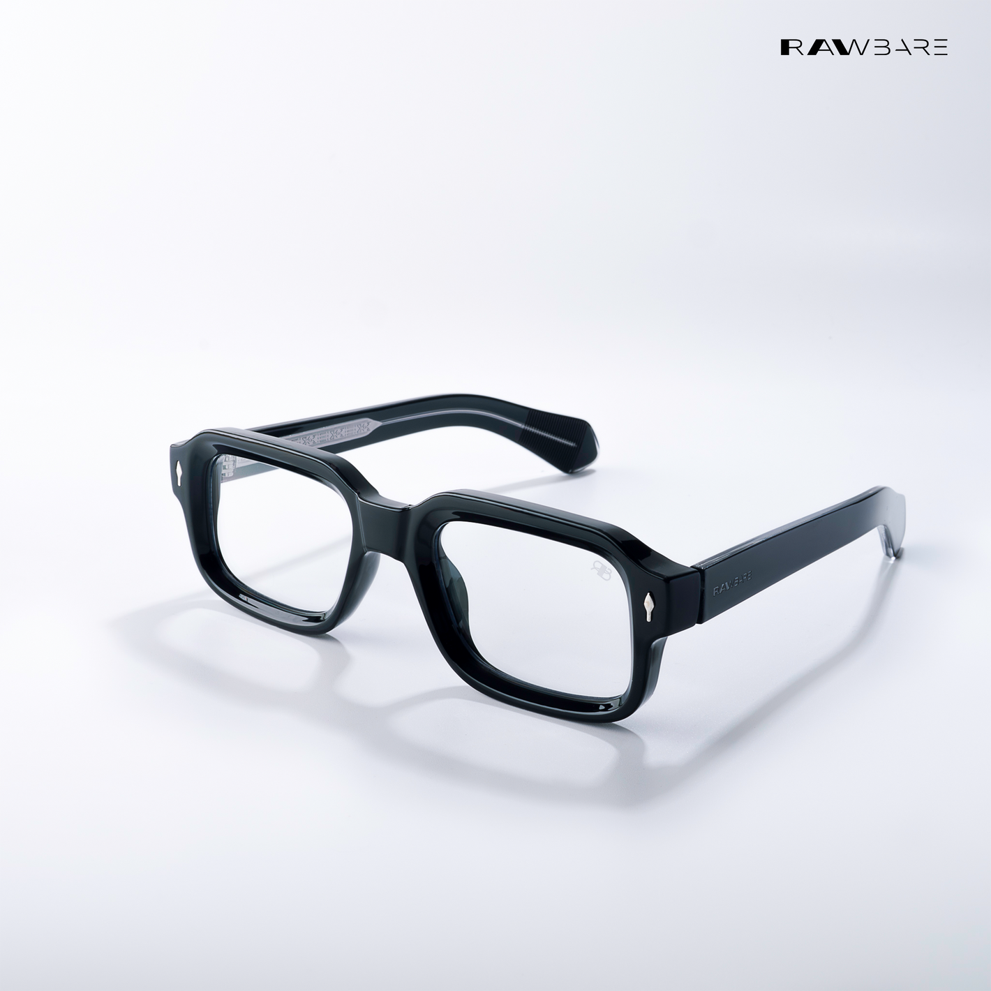 Angular Aura - Black Blue Cut Rectangle Sunglasses - RB2451