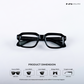 Angular Aura - Black Blue Cut Rectangle Sunglasses - RB2451