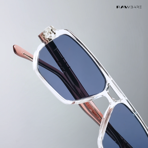 Amritsar Aura - Rusted Ice Geometric Aviator Sunglasses - RB2586