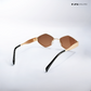Astral Edge - Brown Gold Hexagon Sunglasses - RB2630