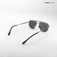 Kayro - Silver Black Square Aviator Sunglasses - RB2676SB