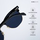 Delhi Daze - Glossy Black Clubmaster Half Rim Sunglasses - RB2556