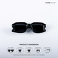 Angular Aura - Black Polarized Rectangle Sunglasses - RB2447
