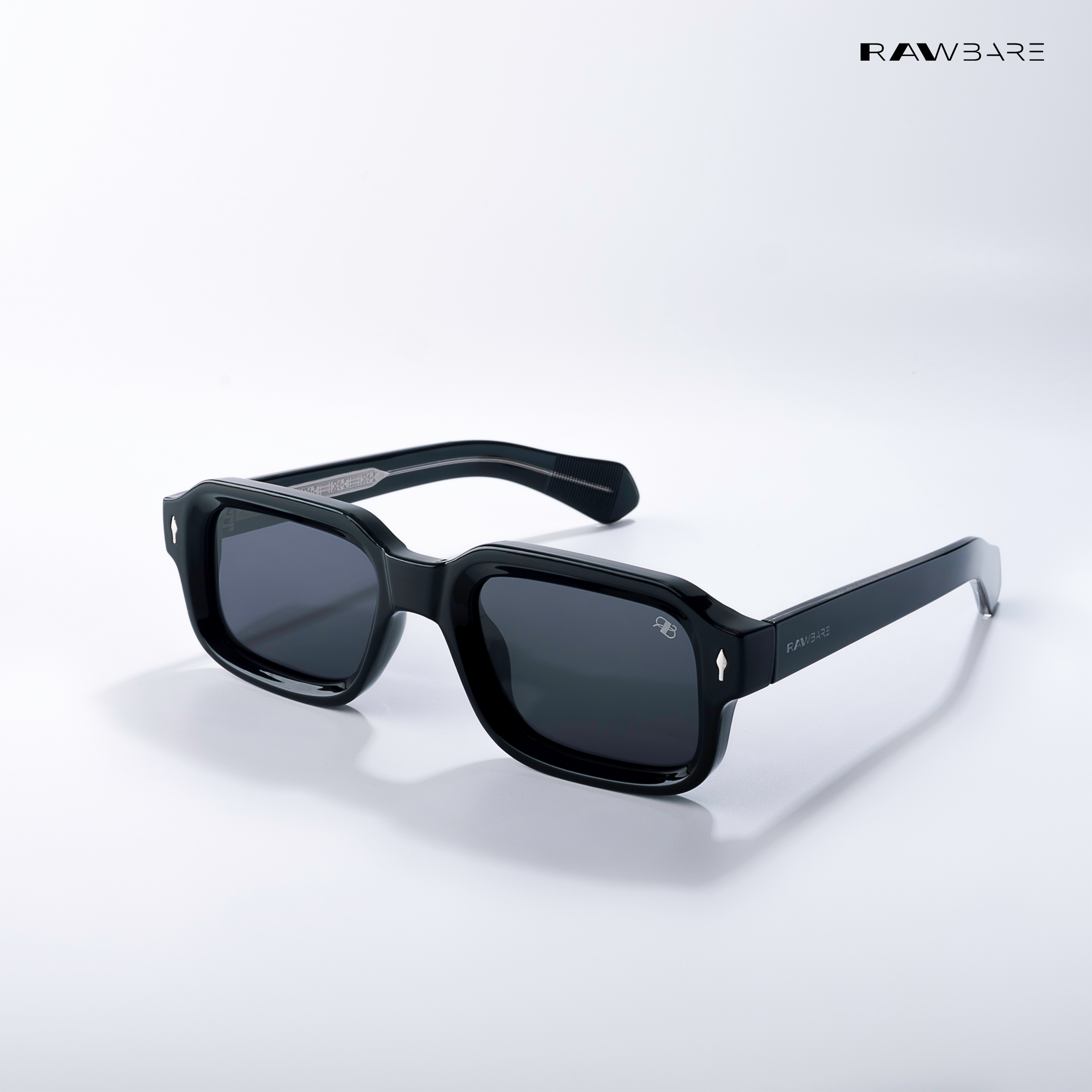 Angular Aura All Black Polarized Rectangle Sunglasses | Rawbare — Rawbare