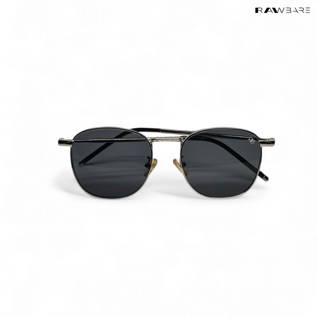 サングラス ^ONE BRILLIANT^ JackOB366Black Silver Jack-OB366-Black Silve Metal Glint - Silver Black Square Sunglasses - RB2436