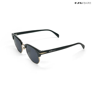 Delhi Daze - Glossy Black Clubmaster Half Rim Sunglasses - RB2556