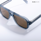 Glare - Denim Walnut Rectangle Sunglasses - RB2325