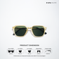 Kalt - Green Gold Rounded Square Sunglasses - RB2680GG
