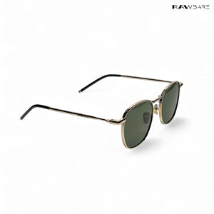 Metal Glint - Green Gold Square Sunglasses - RB2435