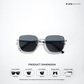 Cinq - Silver Black Square Aviator Sunglasses - RB2681SB