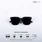 Midnight Gleam - Matte Black Kids Polarized Square Sunglasses - RBK2545
