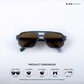 Glare - Denim Walnut Rectangle Sunglasses - RB2325