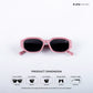 Candy Dash - Pink Swirl Kids Polarized Irregular Rectangle Sunglasses - RBK2522