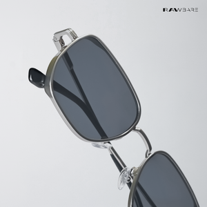 Cinq - Silver Black Square Aviator Sunglasses - RB2681SB