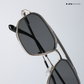 Kayro - Silver Black Square Aviator Sunglasses - RB2676SB