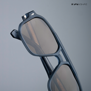 Glare - Denim Walnut Rectangle Sunglasses - RB2325