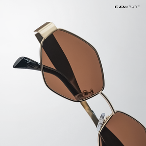 Astral Edge - Brown Gold Hexagon Sunglasses - RB2630
