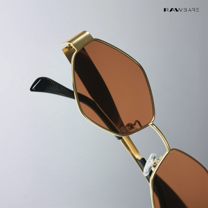 Astral Edge - Brown Gold Hexagon Sunglasses - RB2630