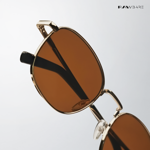 Metal Glint 2.0 - Brown Gold Square Sunglasses - RB2634