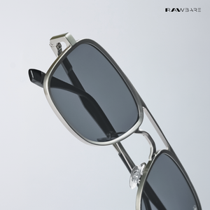 Oxxo - Silver Black Square Aviator Sunglasses - RB2684SB