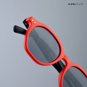 Mini Maven - Poppy Red Kids Polarized Wayfarer Sunglasses - RBK2501