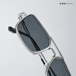 Ironline - Silver Black Squared Aviator Sunglasses - RB2678SB