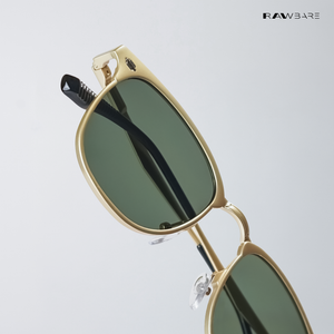 Rivet - Green Gold Rounded Square Sunglasses - RB2682GG