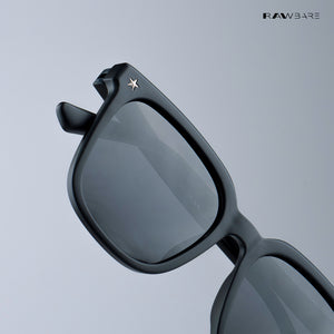 Midnight Gleam - Matte Black Kids Polarized Square Sunglasses - RBK2545