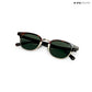 Lucknow Lush - Deep Glade Polarized Clubmaster Half Rim Sunglasses - RB2660