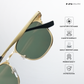 Rivet - Green Gold Rounded Square Sunglasses - RB2682GG
