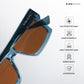 Kolkata Chrome - Chestnut Navy Square Sunglasses - RB2649